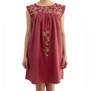 Mi Golondrina Dress Floral Embroidered Mini S